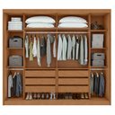Ver imagem 5 de Guarda-roupa Casal 2 Portas 6 Gavetas 100% Mdf Toronto com Espelho