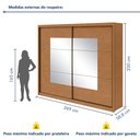 Ver imagem 4 de Guarda-roupa Casal 2 Portas 6 Gavetas 100% Mdf Toronto com Espelho