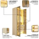 Ver imagem 6 de Módulo Guarda-Roupa Reflecta 2 Portas com LED 100% MDF Innova Bege/Off White