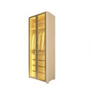 Ver imagem 4 de Módulo Guarda-Roupa Reflecta 2 Portas com LED 100% MDF Innova Bege/Off White