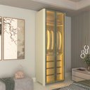 Ver imagem 1 de Módulo Guarda-Roupa Reflecta 2 Portas com LED 100% MDF Innova Bege/Off White