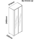 Ver imagem 3 de Módulo Guarda-Roupa Reflecta 2 Portas com LED 100% MDF Innova Bege/Off White