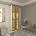 Ver imagem 7 de Módulo Guarda-Roupa Reflecta 2 Portas com LED 100% MDF Innova Bege/Off White