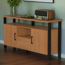 Ver imagem 2 de Aparador Buffet para Sala de Jantar 2 Portas Industrial Marion D03 Freijó Preto Fosco - Lyam Decor