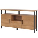 Ver imagem 1 de Aparador Buffet para Sala de Jantar 2 Portas Industrial Marion D03 Freijó Preto Fosco - Lyam Decor