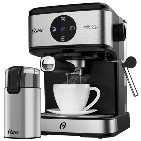 Kit Espresso Oster - Cafeteira Double e Moedor de Café Elétrico Inox 110v