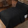 Coberta Dupla Face 6 pçs Casal Queen Casen - Lençol Incluso Cor:Preto - 1