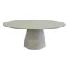 Mesa de Jantar Cone Oval 160x90 Cm Tampo Off White Base Concreto Cor Cinza - 2