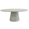Mesa de Jantar Cone Oval 160x90 Cm Tampo Off White Base Concreto Cor Cinza - 1