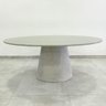 Mesa de Jantar Cone Oval 160x90 Cm Tampo Off White Base Concreto Cor Cinza - 6