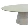 Mesa de Jantar Cone Oval 160x90 Cm Tampo Off White Base Concreto Cor Cinza - 7