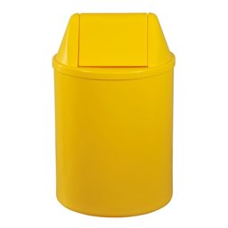 Cesto de Plástico 29cm / 12 Litros com Tampa Vai e Vem Amarelo - EB9AM - JSN Cesto de Plástico 29cm  - 1