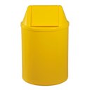 Ver imagem 1 de Cesto de Plástico 29cm / 12 Litros com Tampa Vai e Vem Amarelo - EB9AM - JSN Cesto de Plástico 29cm