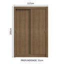 Ver imagem 4 de Guarda-roupa Solteiro 2 Portas de Correr 2 Gavetas Rustic Vivare Madesa