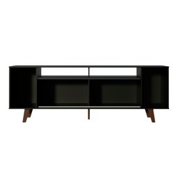 Rack para Tv até 65 Polegadas Madesa Cancun com Pés - Preto/rustic/preto - 10 Rack para Tv até 65 Polegadas Madesa Cancun com Pés - Preto/rustic/preto - 10