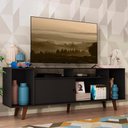 Ver imagem 1 de Rack para Tv até 65 Polegadas Madesa Cancun com Pés - Preto/rustic/preto