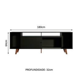 Rack para Tv até 65 Polegadas Madesa Cancun com Pés - Preto/rustic/preto - 4 Rack para Tv até 65 Polegadas Madesa Cancun com Pés - Preto/rustic/preto - 4