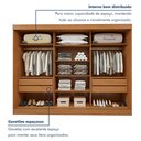 Ver imagem 7 de Guarda-Roupa Casal 3 Portas de Correr 4 Gavetas com Espelho 270cm Nice Marrom Amêndoa Clean/Off White