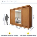 Ver imagem 4 de Guarda-Roupa Casal 3 Portas de Correr 4 Gavetas com Espelho 270cm Nice Marrom Amêndoa Clean/Off White