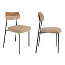 Ver imagem 1 de Kit 2 Cadeiras Mila Laminado Caramelo/linho Bege - Fdecor