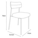 Ver imagem 2 de Kit 2 Cadeiras Mila Laminado Caramelo/linho Bege - Fdecor