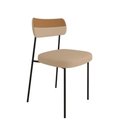 Ver imagem 3 de Kit 2 Cadeiras Mila Laminado Caramelo/linho Bege - Fdecor