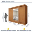 Ver imagem 3 de Guarda Roupa  Nice 3 Portas 4 Gavetas com Espelho e com Pés