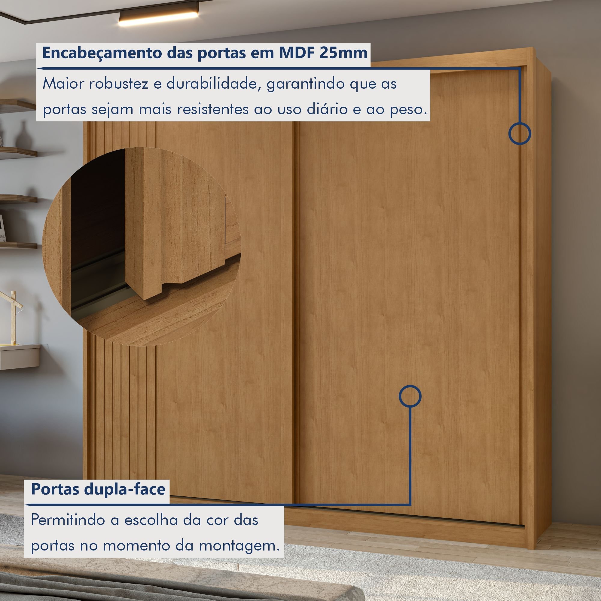 Guarda-roupa Casal 100% Mdf 2 Portas 4 Gavetas Velaris - 5