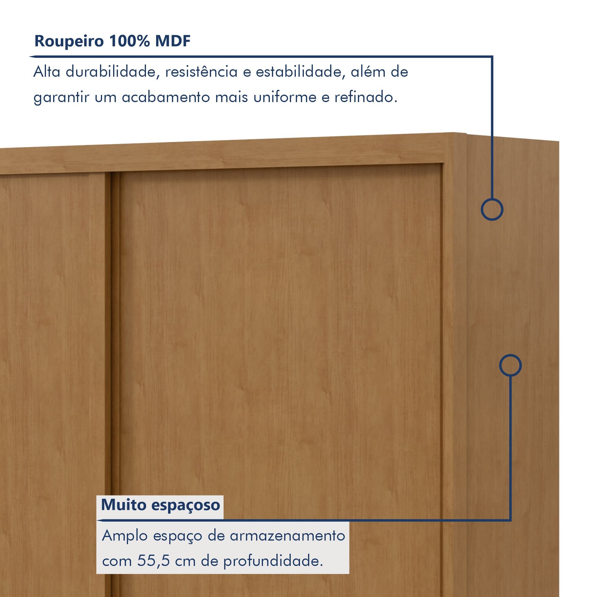 Guarda-roupa Casal 100% Mdf 2 Portas 4 Gavetas Velaris - 2