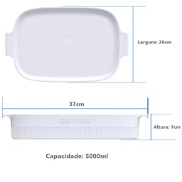 Kit 2 Travessas Refratária Porcelana 36x24cm Branca Germer com Alças Restaurante - 2
