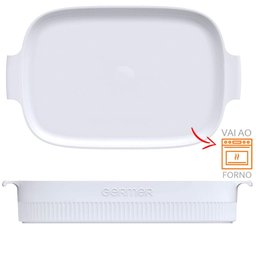 Kit 2 Travessas Refratária Porcelana 36x24cm Branca Germer com Alças Restaurante - 6