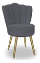 Ver imagem 4 de Kit 4 Cadeiras de Jantar Pétala com Pés em Aço Dourado Veludo Cinza Bz Home Decor