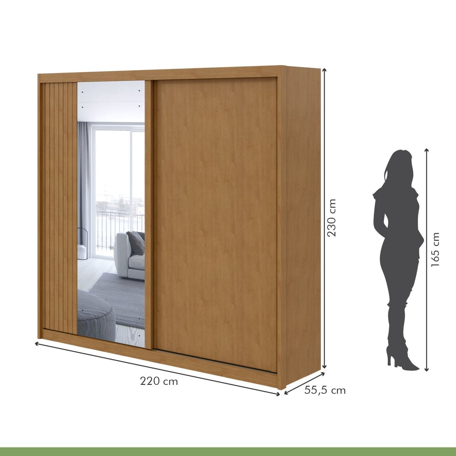 Guarda-roupa Casal 100% Mdf 2 Portas 4 Gavetas Velaris com Espelho - 4