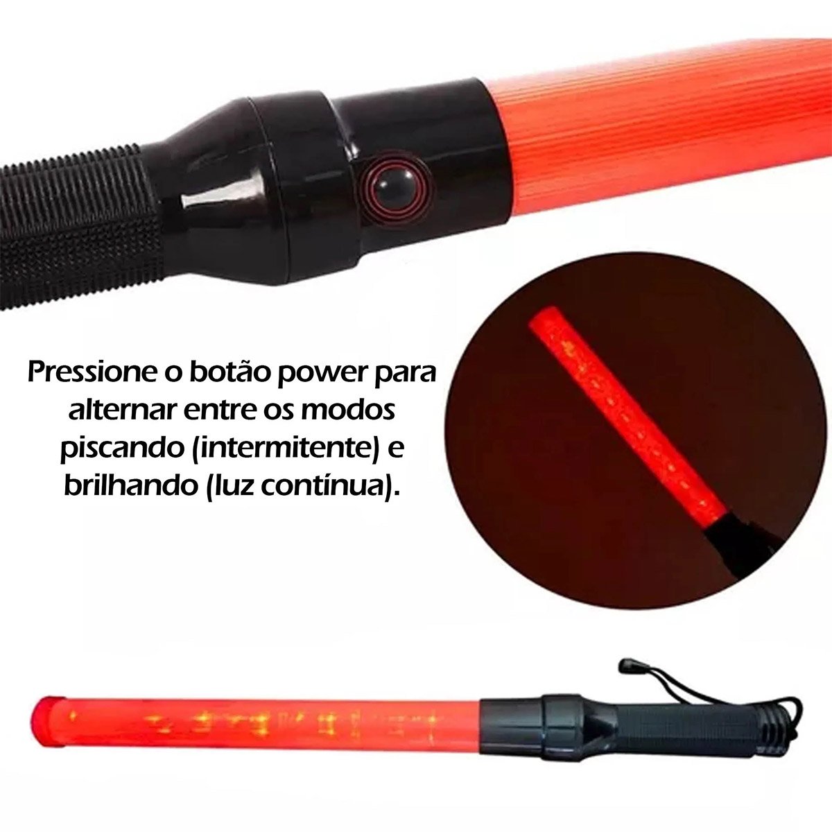 Bastao Sinalizador 2 Cores Led Kit 6 Unidades Fluorescente Emergencia Lanterna Sinalizaçao Fiscaliza - 5
