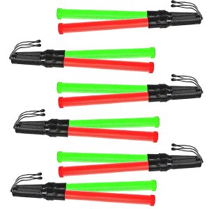 Bastao Sinalizador 2 Cores Led Kit 6 Unidades Fluorescente Emergencia Lanterna Sinalizaçao Fiscaliza