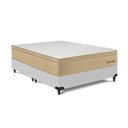 Ver imagem 1 de Cama Box com Colchão Queen Poli Ortopillow D33 Ortoclass Espuma Malha Lacê Bege Courino Branco