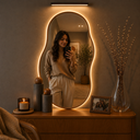 Ver imagem 1 de Espelho Antigua - Linha Couro - - Caramelo - com LED - 120x70