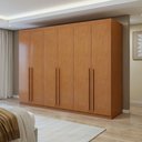Ver imagem 1 de Guarda-Roupa Casal 6 Portas 4 Gavetas 270cm Bertha Amêndoa Clean