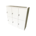 Ver imagem 4 de Guarda Volume Locker em Madeira 6 Portas Academia Armario Escaninhho Locker Escritorio Escola Comerc