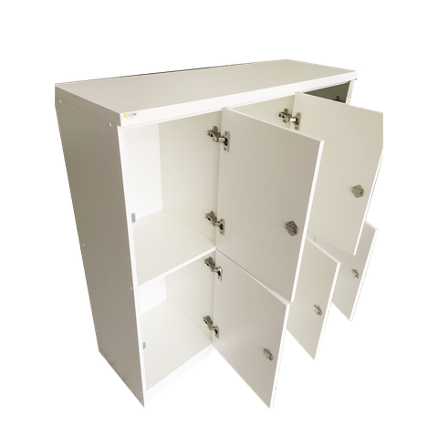 Guarda Volume Locker em Madeira 6 Portas Academia Armario Escaninhho Locker Escritorio Escola Comerc