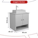 Ver imagem 3 de Gabinete Banheiro Orion 4 Portas Cuba e Armario Espelheira