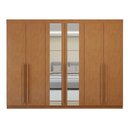 Ver imagem 2 de Guarda-Roupa Casal 6 Portas 4 Gavetas com Espelho 270cm Bertha Amêndoa Clean