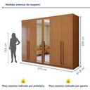 Ver imagem 3 de Guarda-roupa 6 Portas 4 Gavetas Bertha com Espelho
