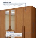 Ver imagem 7 de Guarda-Roupa Casal 6 Portas 4 Gavetas com Espelho 270cm Bertha Amêndoa Clean