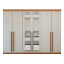 Ver imagem 2 de Guarda-Roupa Casal 6 Portas 4 Gavetas com Espelho 270cm Bertha Amêndoa Clean/Off White