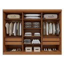 Ver imagem 4 de Guarda-Roupa Casal 6 Portas 4 Gavetas com Espelho 270cm Bertha Amêndoa Clean/Off White
