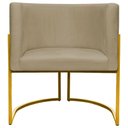 Ver imagem 5 de Poltrona Decorativa Recepção Luna Suede Cores Base de Ferro Dourada - Nude, Suede