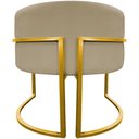 Ver imagem 2 de Poltrona Decorativa Recepção Luna Suede Cores Base de Ferro Dourada - Nude, Suede