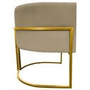 Ver imagem 4 de Poltrona Decorativa Recepção Luna Suede Cores Base de Ferro Dourada - Nude, Suede