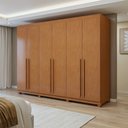 Ver imagem 1 de Guarda-Roupa Casal 6 Portas 4 Gavetas com Pés 270cm Bertha Amêndoa Clean